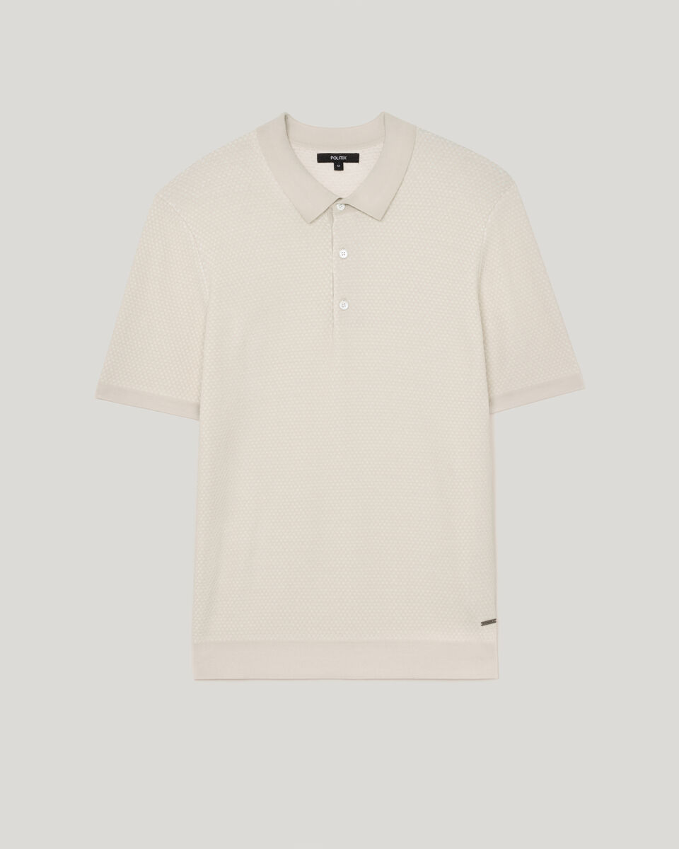 Waffle Lightweight Knit Polo, Natural Waffle Lightweight Knit Polo, Natural, hi-res